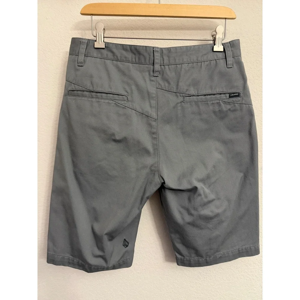 Volcom Mens Chino‎ Shorts Grey Size 29 Cotton Blend Skate Surf 10